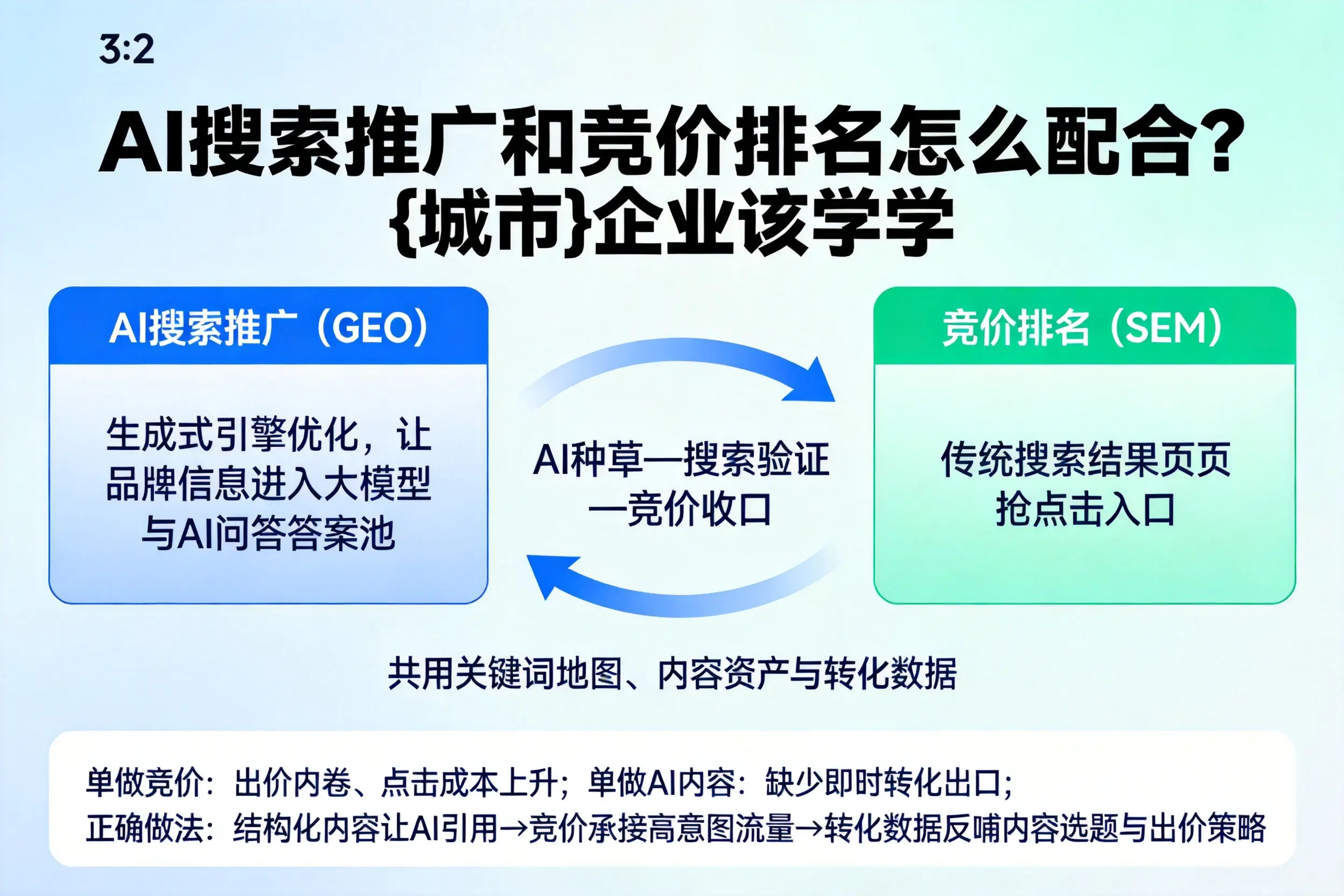 AI搜索推广和竞价排名怎么配合？海北企业该学学