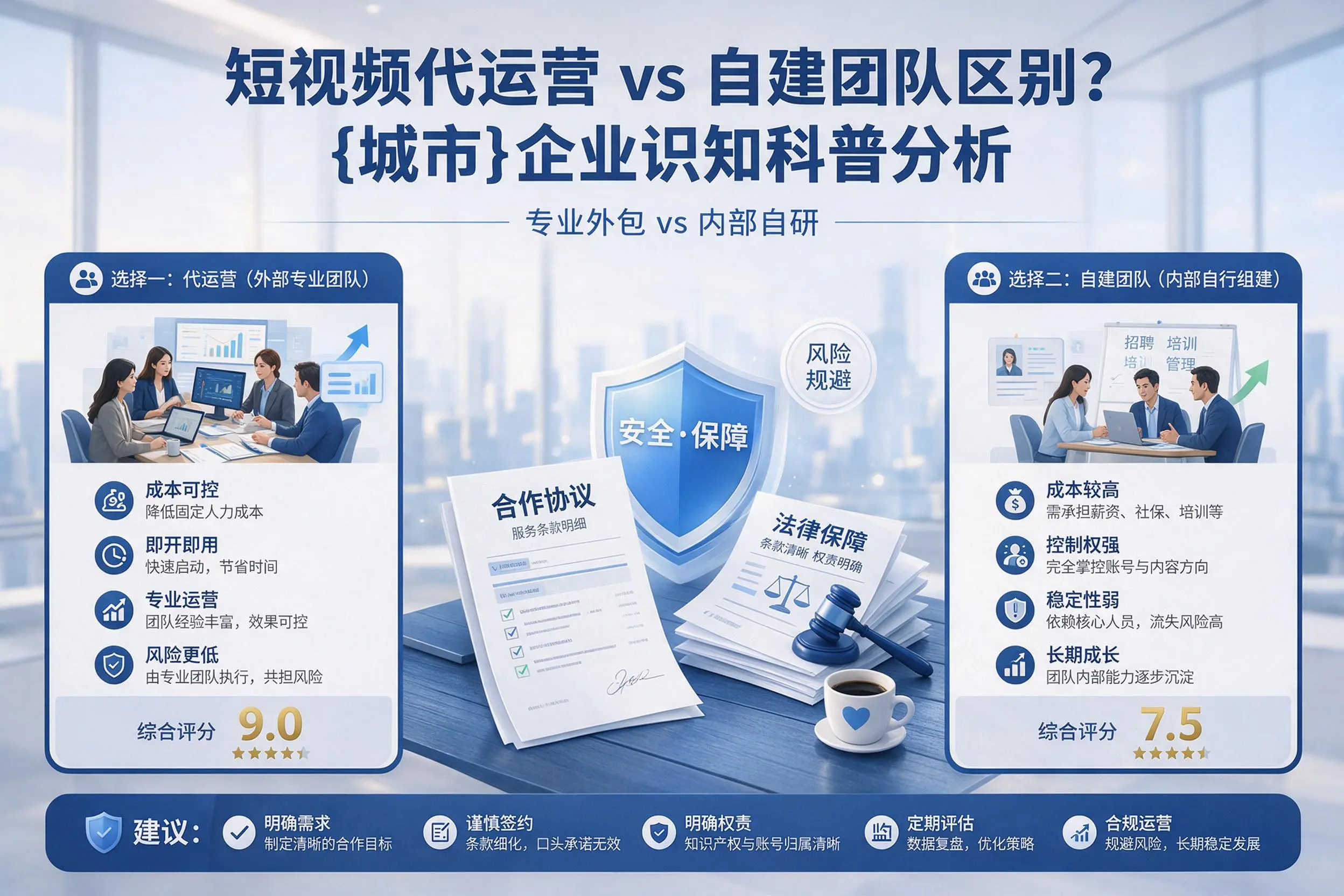 短视频代运营与自建团队区别？海北企业认知科普分析