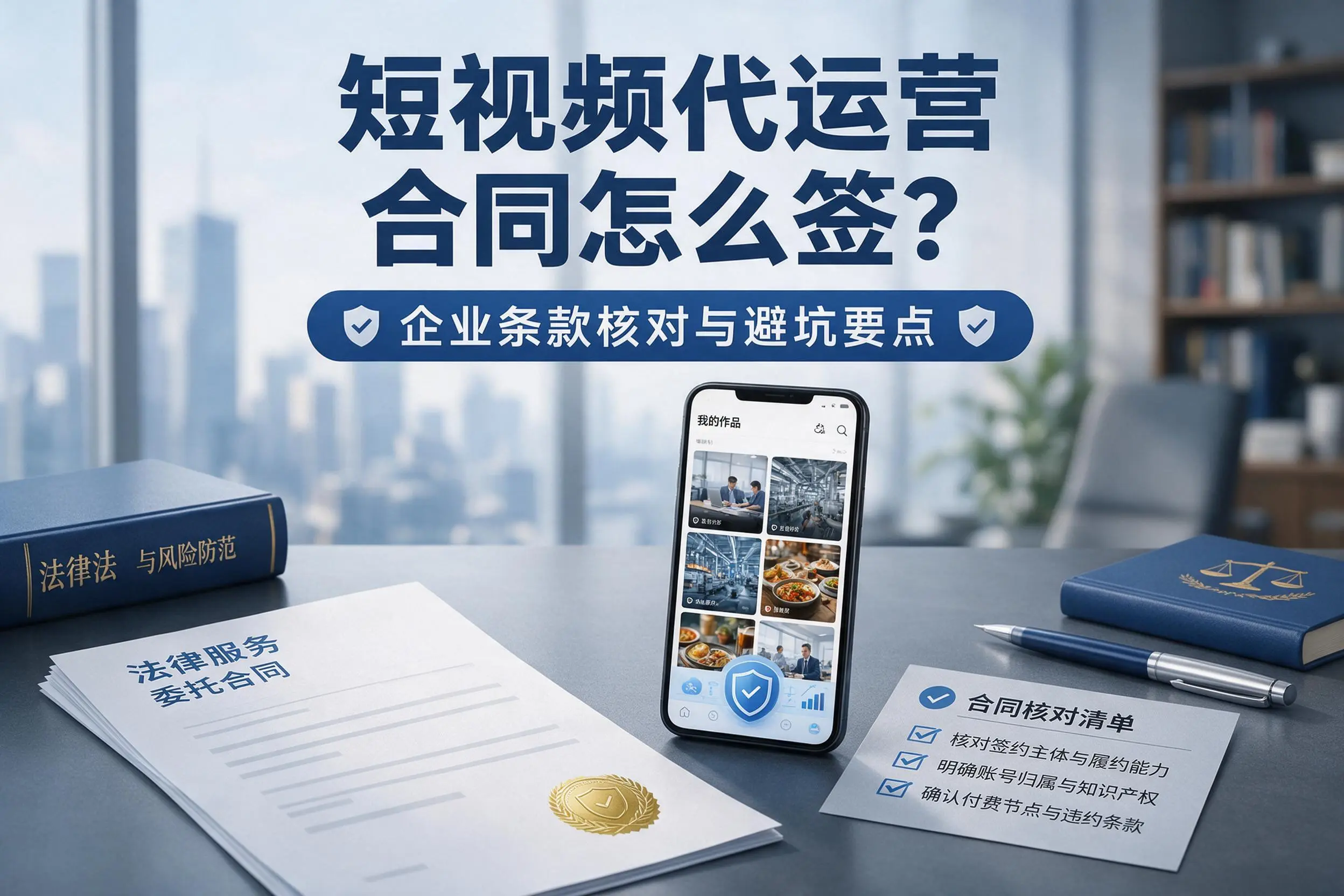 短视频代运营合同怎么签？海北企业条款核对与避坑要点