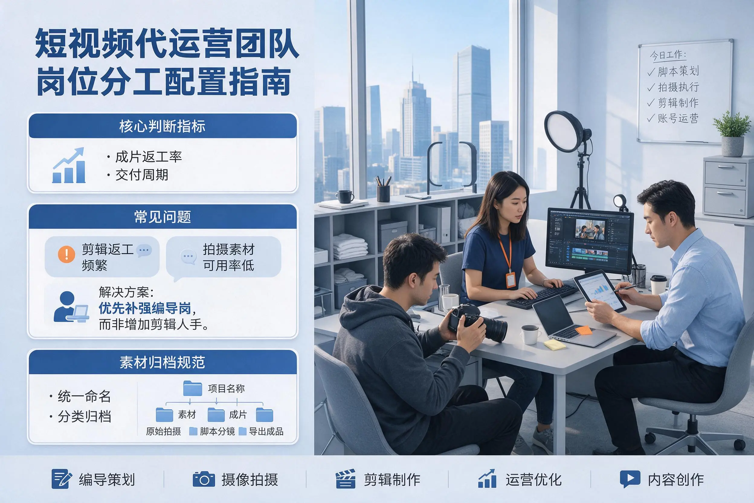 短视频代运营团队如何配置？海北企业岗位分工科普说明