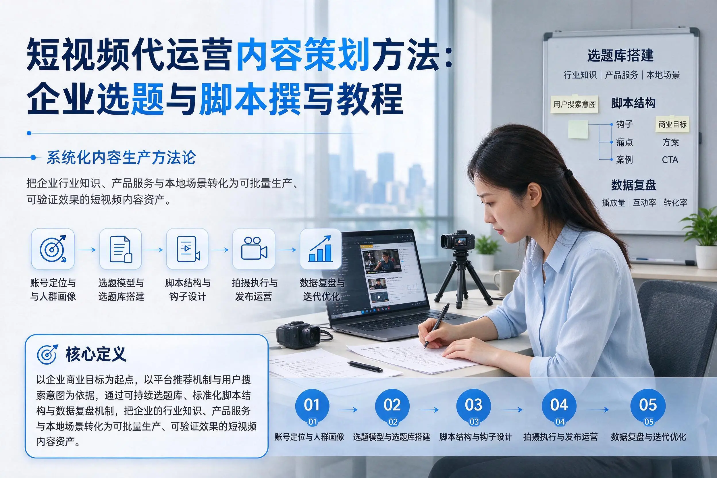 短视频代运营内容策划方法：海北企业选题与脚本撰写教程