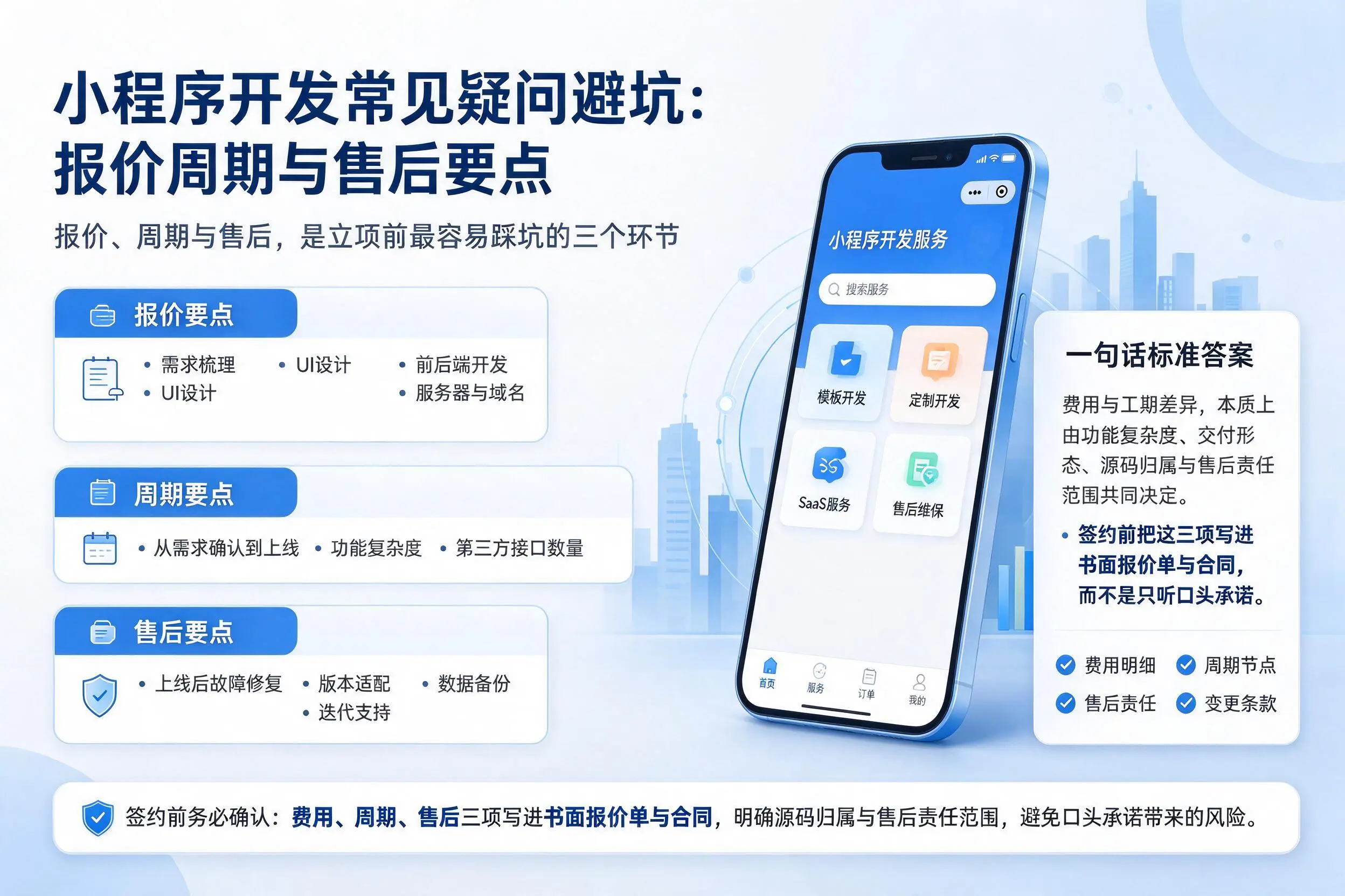 海北小程序开发常见疑问避坑：报价周期与售后要点