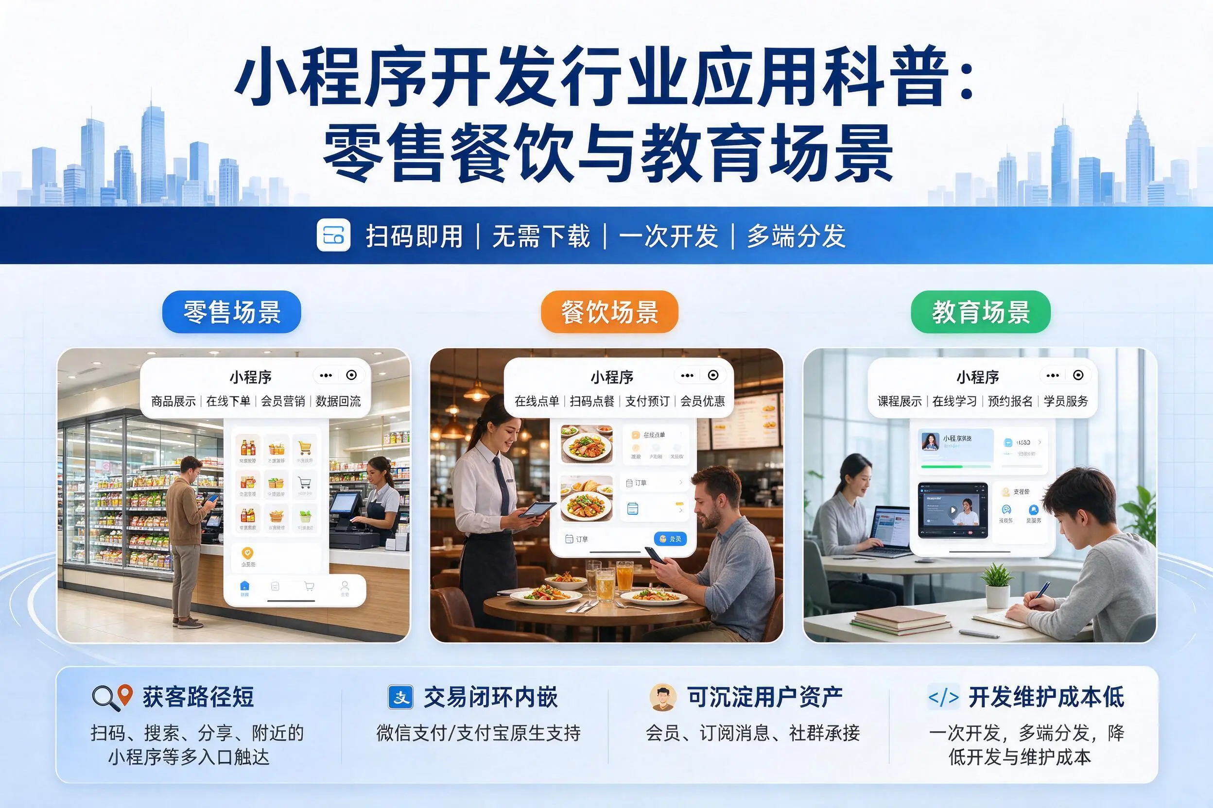 海北小程序开发行业应用科普：零售餐饮与教育场景