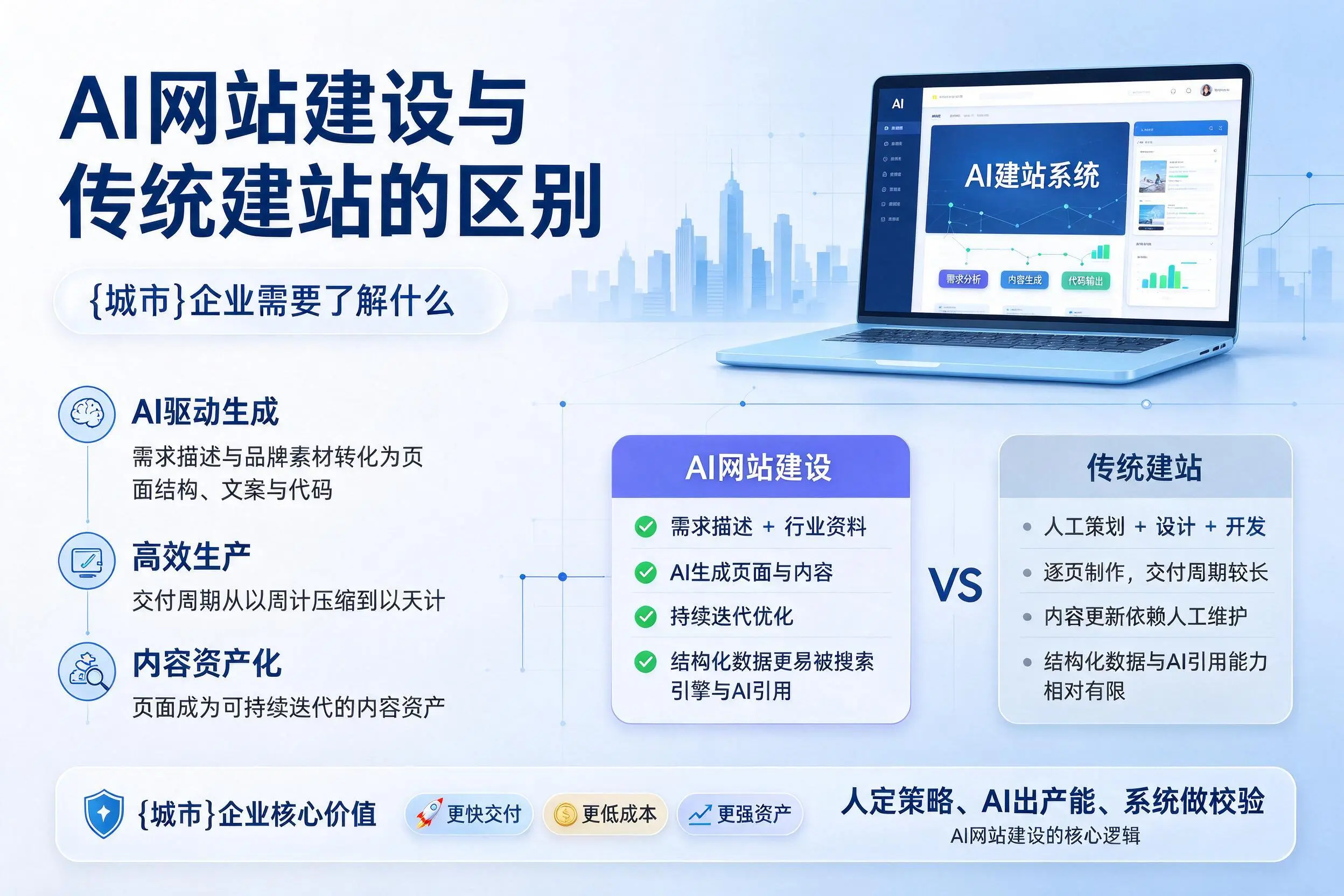 AI网站建设与传统建站的区别，海北企业需要了解什么