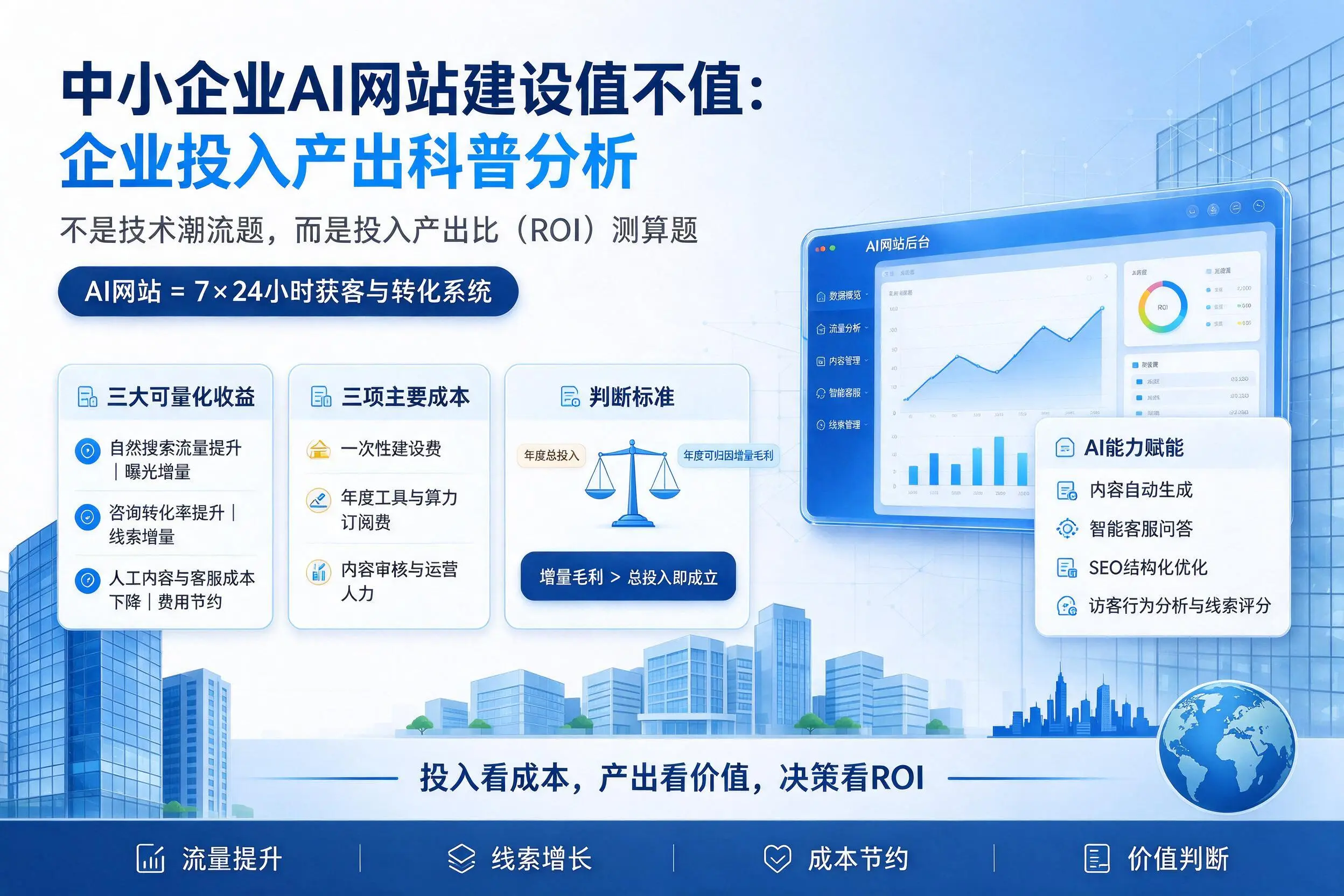 中小企业AI网站建设值不值:海北企业投入产出科普分析