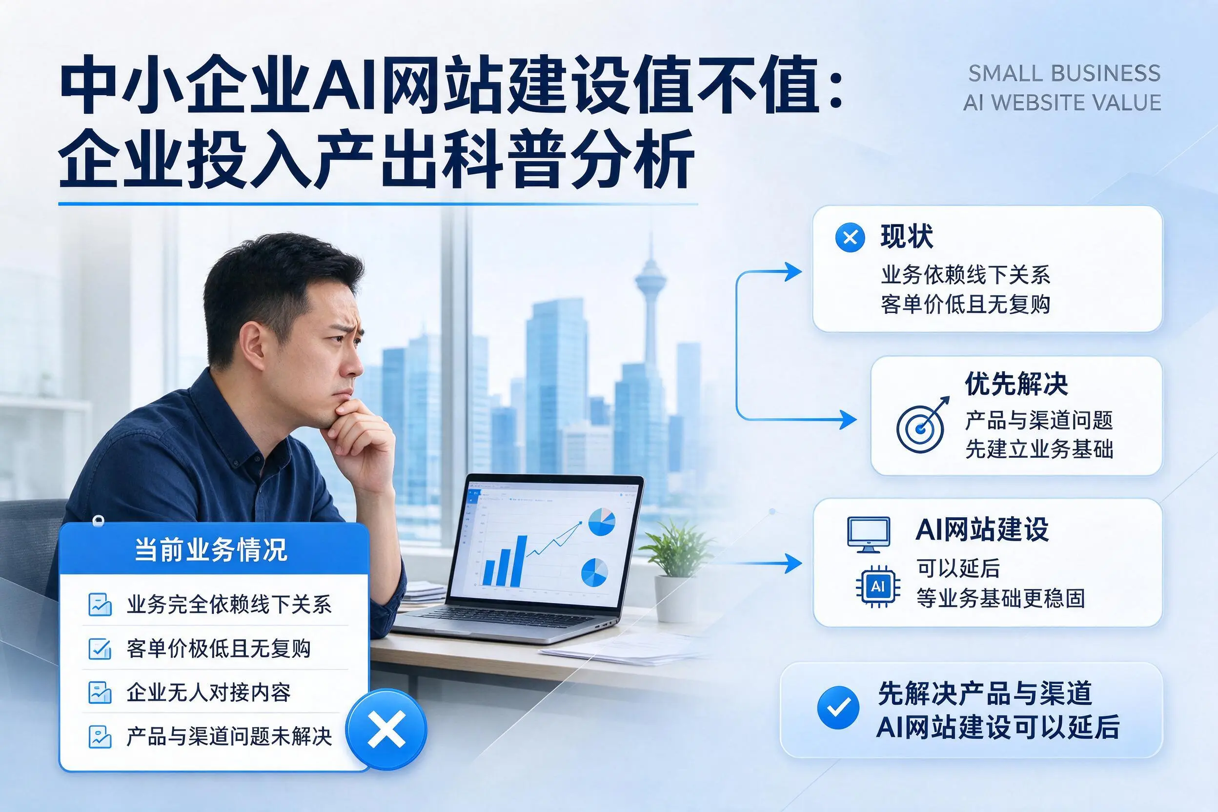 中小企业AI网站建设值不值:海北企业投入产出科普分析