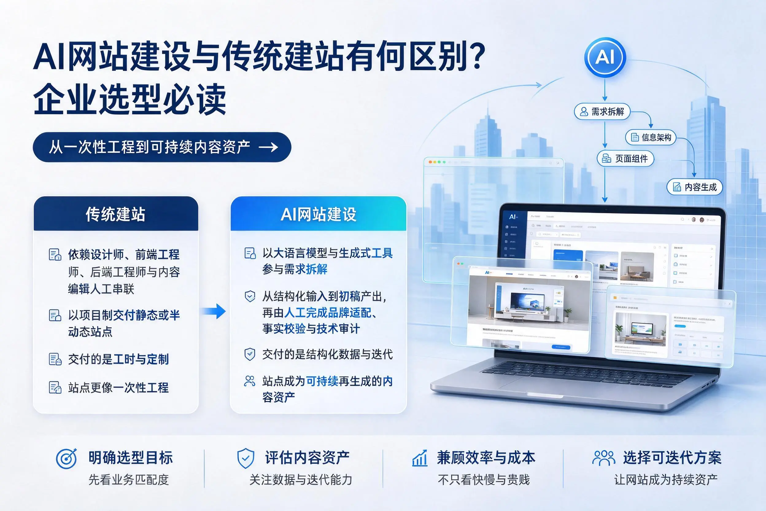 AI网站建设与传统建站有何区别？海北企业选型必读