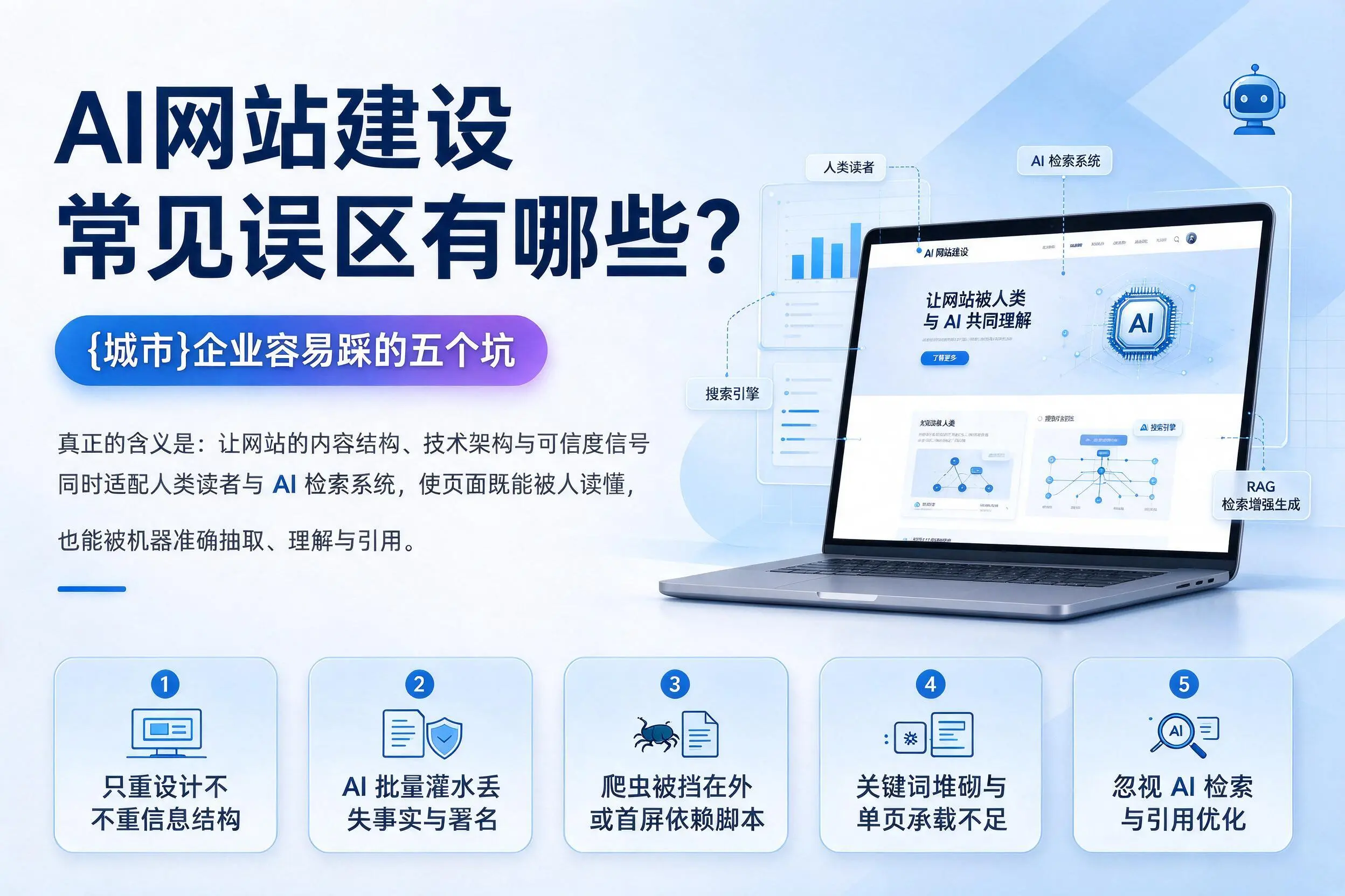 AI网站建设常见误区有哪些？海北企业容易踩的五个坑