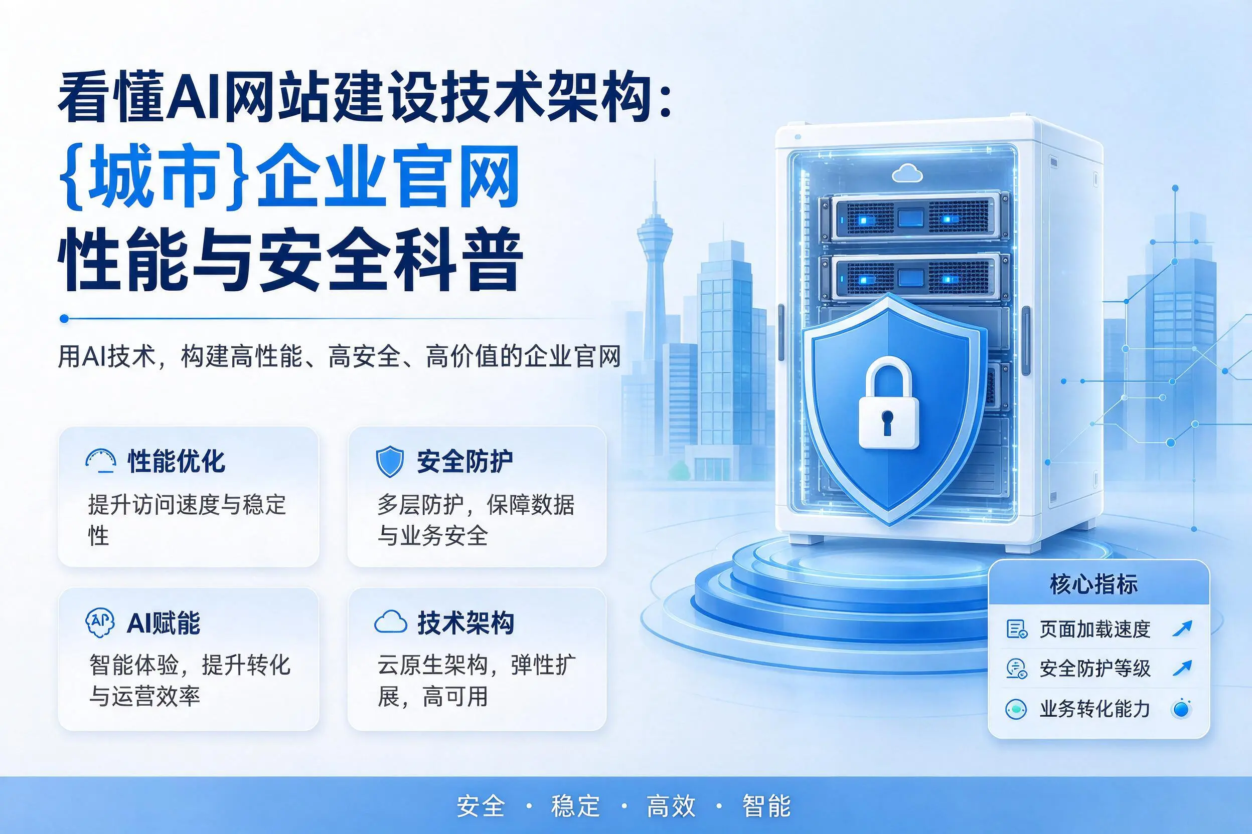 看懂AI网站建设技术架构：海北企业官网性能与安全科普