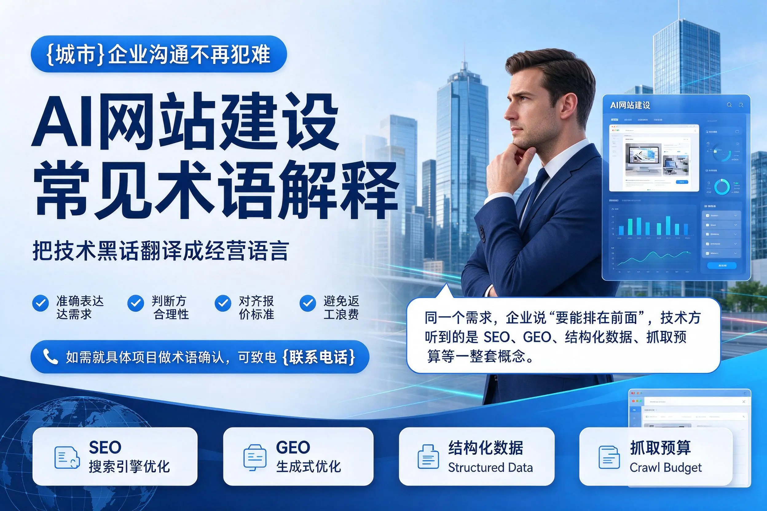AI网站建设常见术语解释，海北企业沟通不再犯难