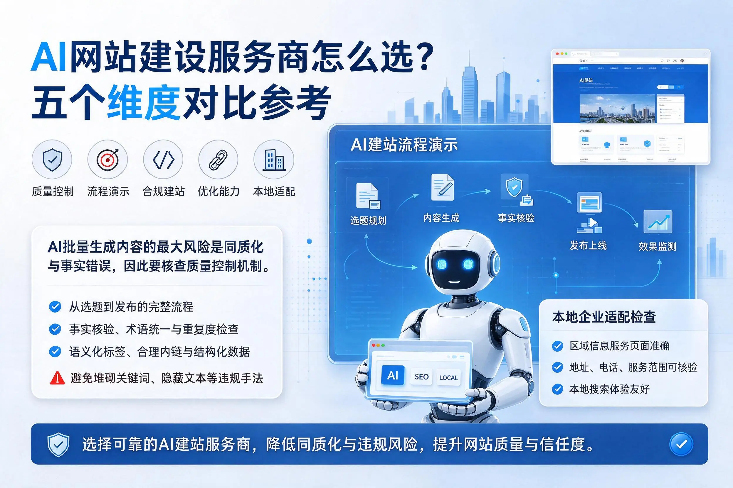 海北AI网站建设服务商怎么选？五个维度对比参考