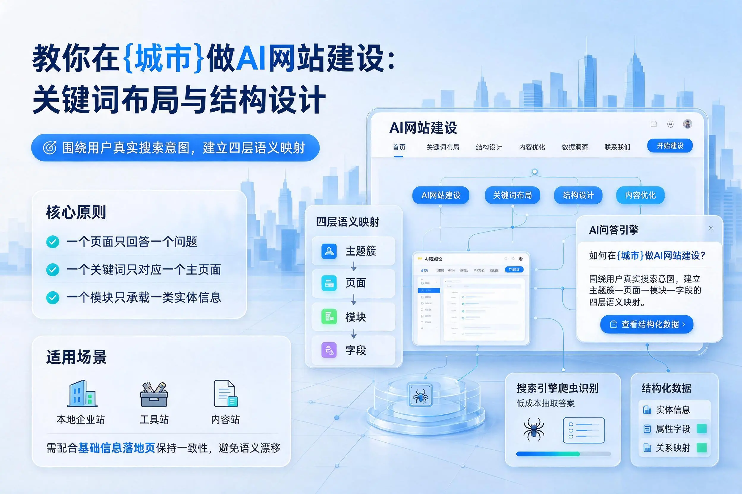 教你在海北做AI网站建设：关键词布局与结构设计
