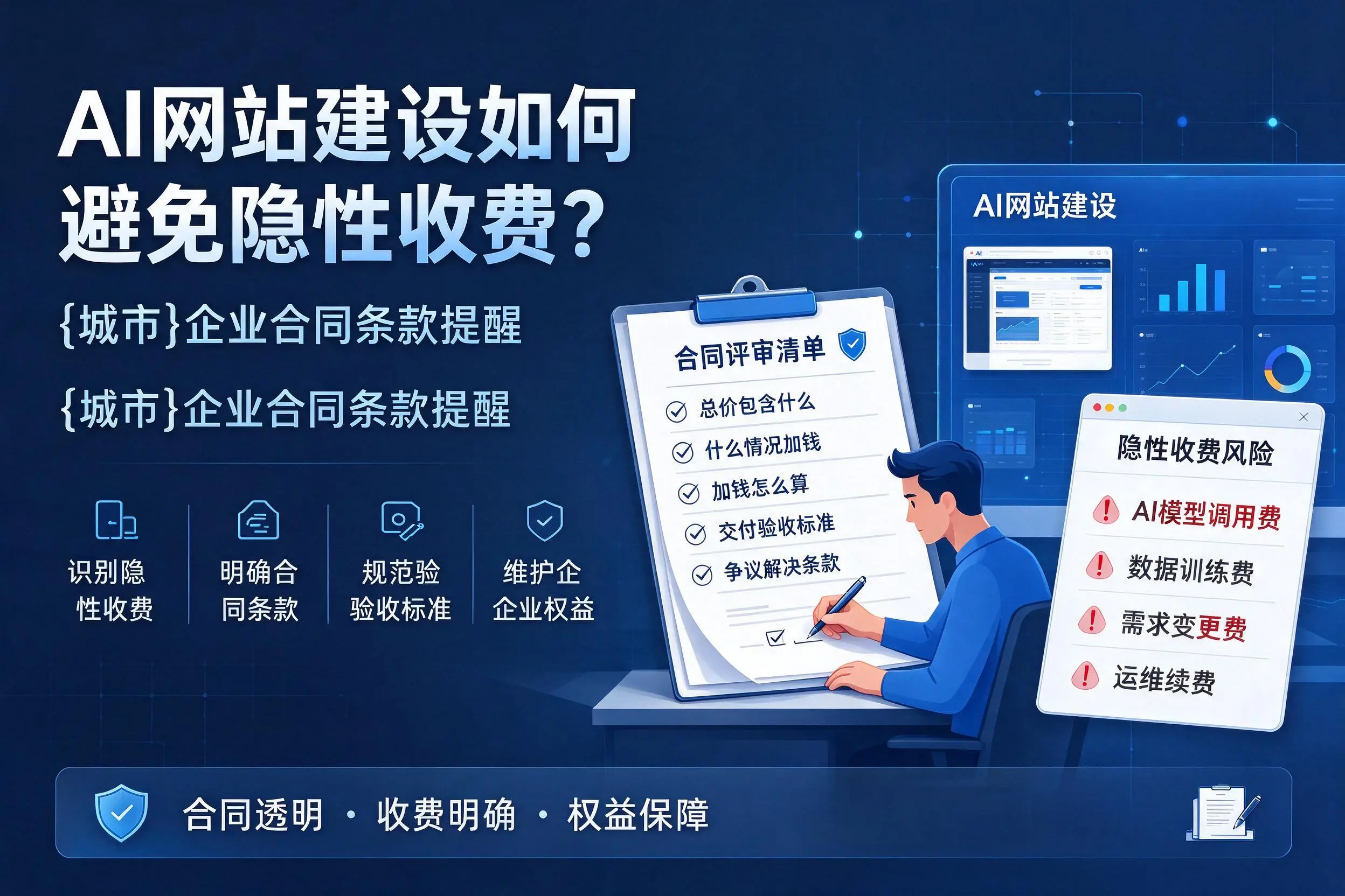 AI网站建设如何避免隐性收费？海北企业合同条款提醒