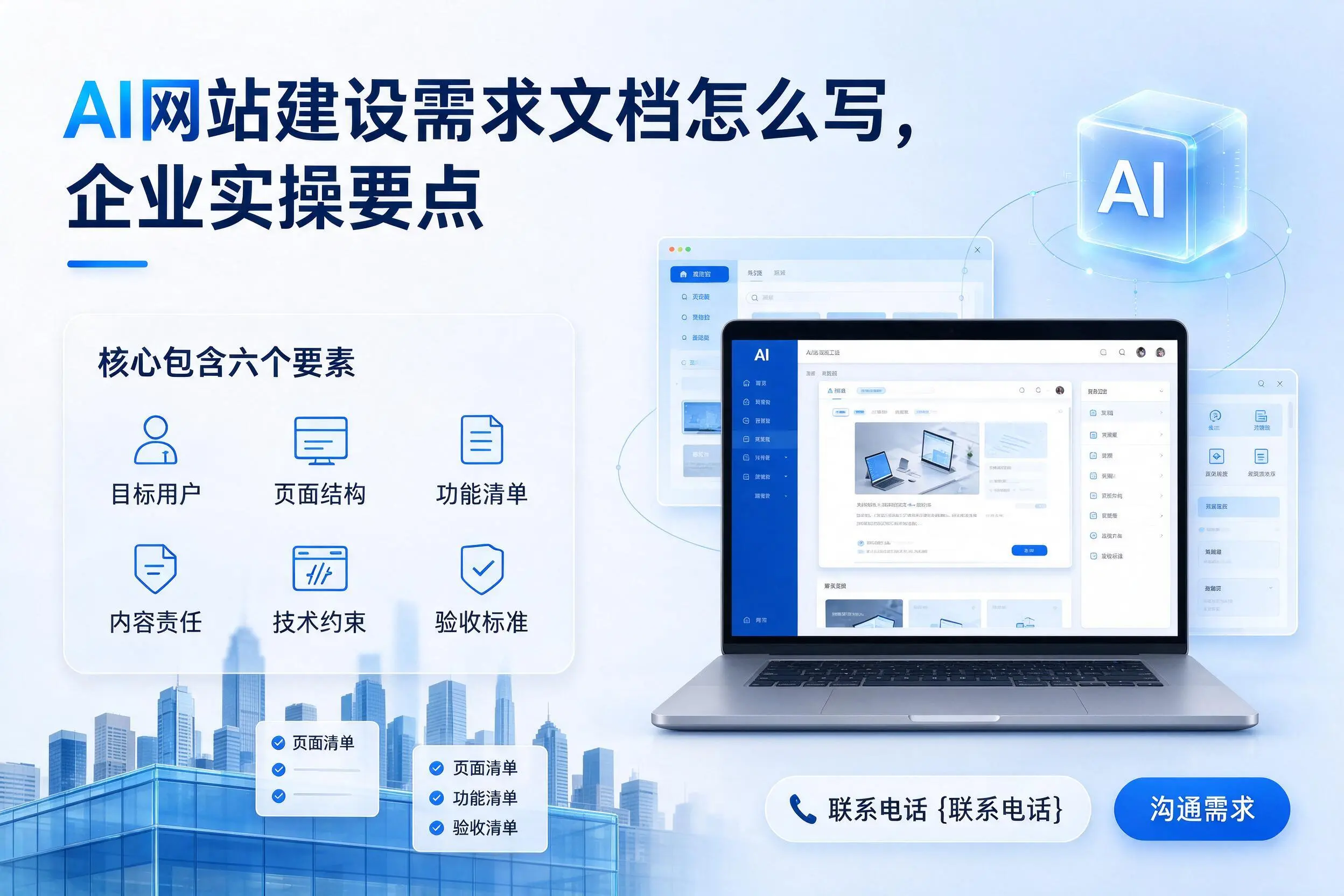 AI网站建设需求文档怎么写，海北企业实操要点