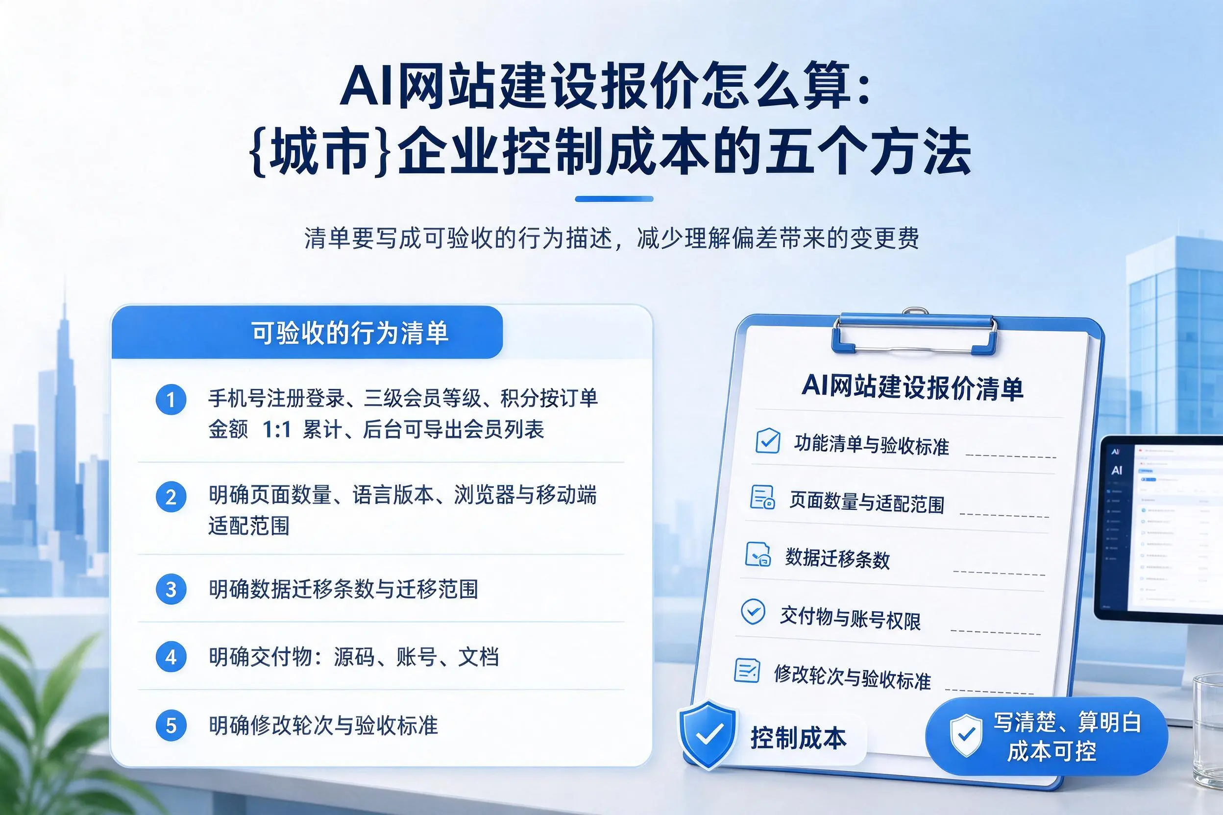 AI网站建设报价怎么算:海北企业控制成本的五个方法